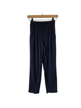 Uniqlo Navy Blue Trousers Pants Elastic Pull-On Waist Tapered Ankle Women's XS